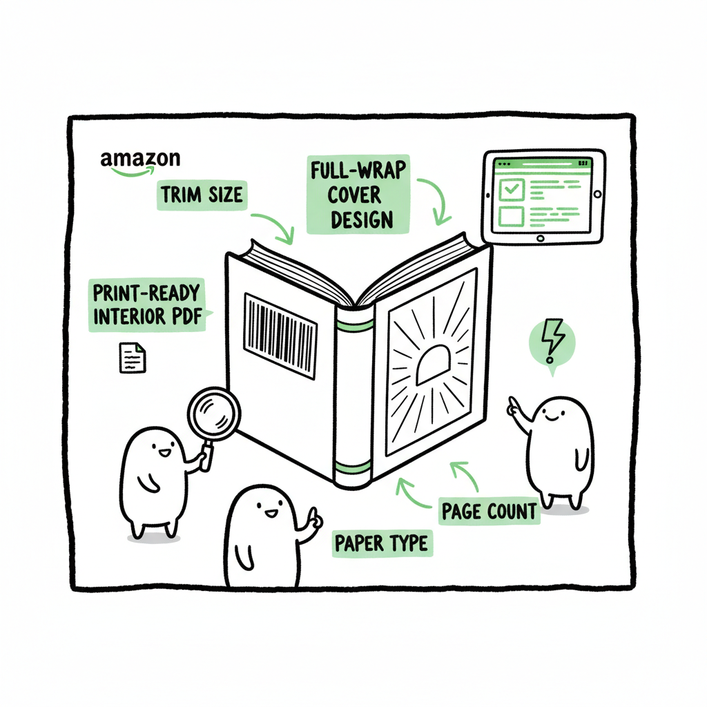 KDP hardcover publishing guide, setup, files, ISBNs