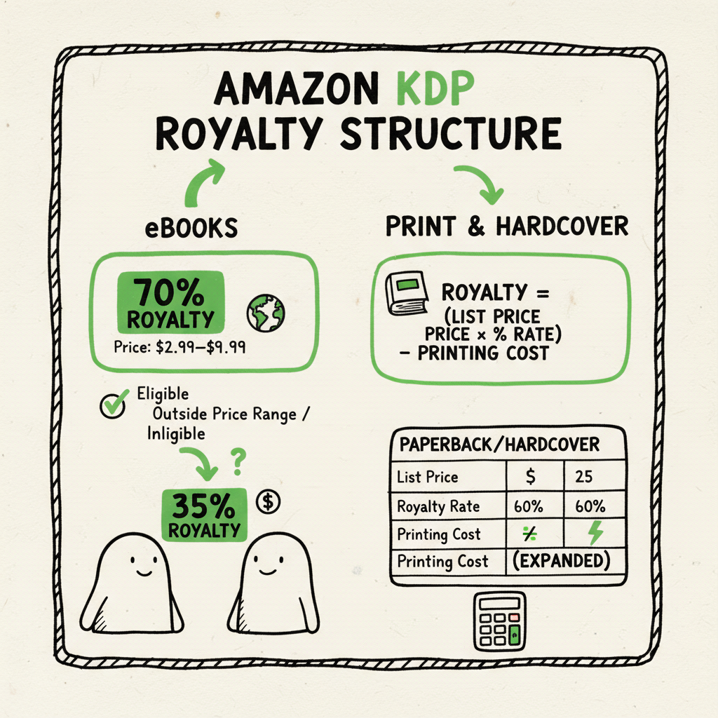 Amazon KDP Royalty Rates Explained for Ebook and Print