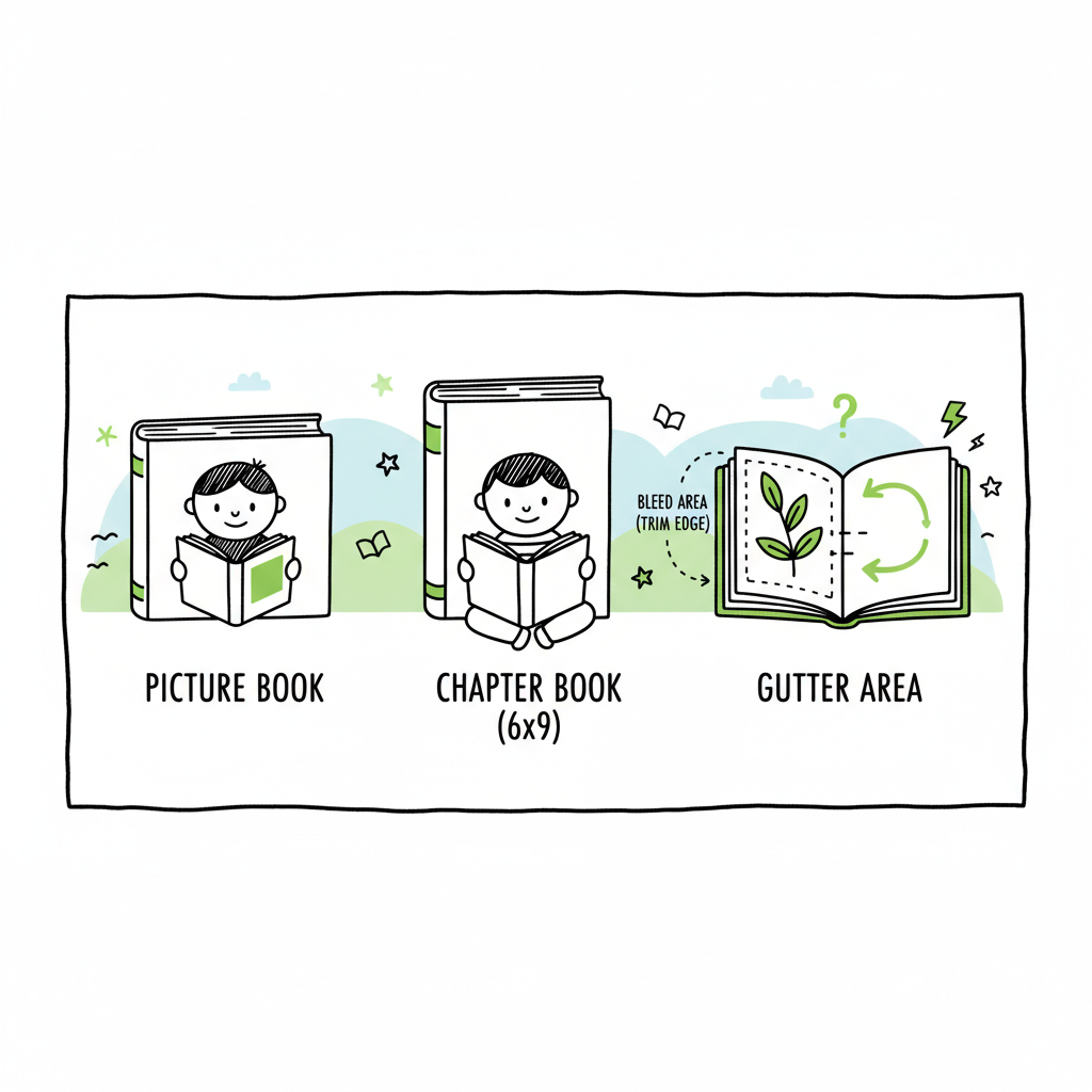Amazon KDP Kids Book Sizes, Bleed and Margins Guide