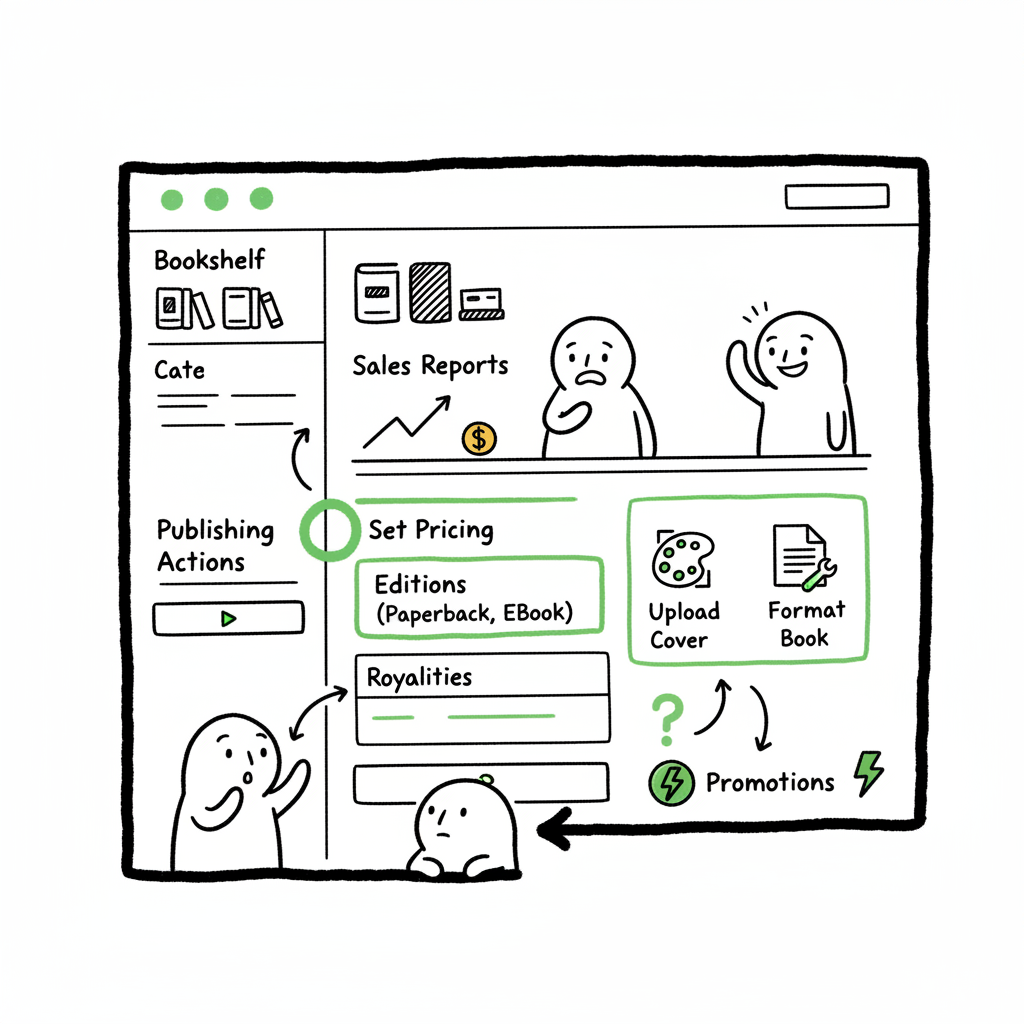 KDP Author Dashboard Navigate Bookshelf and Reports